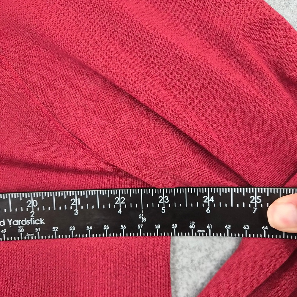 Soft Surroundings Red Lace Trim Hoodie Long Sleeve Knit Top XL NEW - Picture 4 of 5